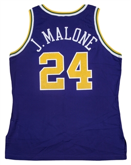 1990-91 Jeff Malone Game Used Utah Jazz Road Jersey